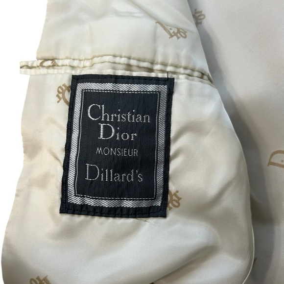 Vintage Christian Dior Monsieur 100% Silk Blazer Pit To Pit 21” Length 31” - Picture 4 of 7